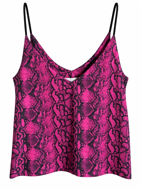 twik Tops - Twik Simons Pink Black Snakeskin Print Double Strap Camisole Top NWT Size M